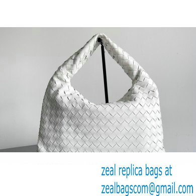 Bottega Veneta Small Hop Intrecciato leather shoulder bag White 2023 - Click Image to Close