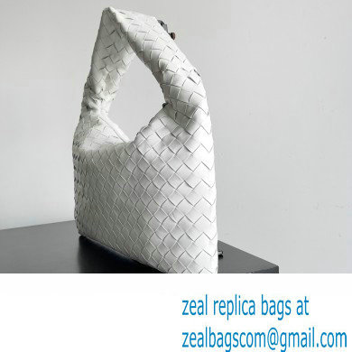 Bottega Veneta Small Hop Intrecciato leather shoulder bag White 2023