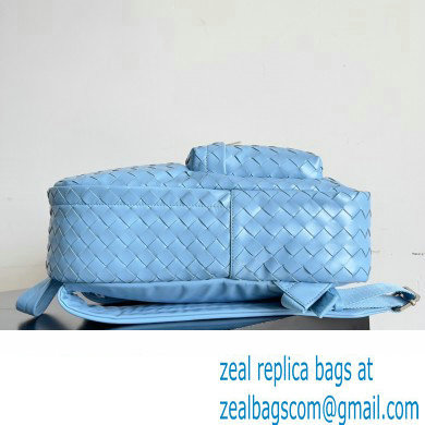 Bottega Veneta Small Intrecciato leather Backpack Bag Sky Blue 2023 - Click Image to Close