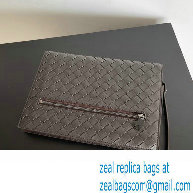 Bottega Veneta Small intrecciato leather document case With Wristlet Coffee 2023