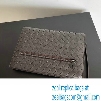 Bottega Veneta Small intrecciato leather document case With Wristlet Coffee 2023 - Click Image to Close