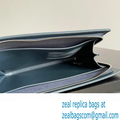 Bottega Veneta Small intrecciato leather document case With Wristlet Deep Blue 2023