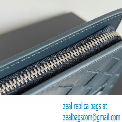 Bottega Veneta Small intrecciato leather document case With Wristlet Deep Blue 2023