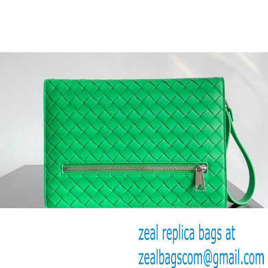 Bottega Veneta Small intrecciato leather document case With Wristlet Green 2023