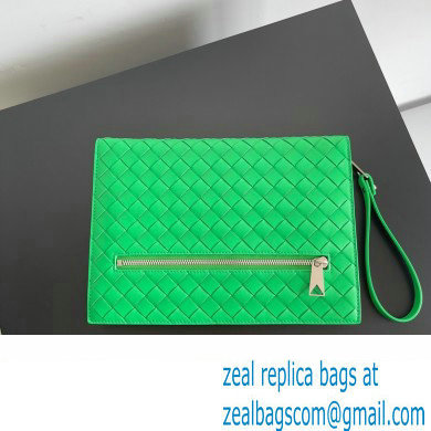 Bottega Veneta Small intrecciato leather document case With Wristlet Green 2023 - Click Image to Close