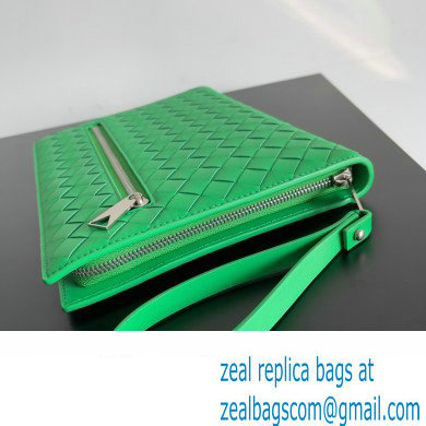 Bottega Veneta Small intrecciato leather document case With Wristlet Green 2023