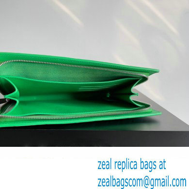 Bottega Veneta Small intrecciato leather document case With Wristlet Green 2023