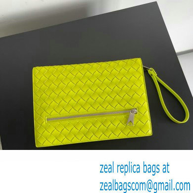 Bottega Veneta Small intrecciato leather document case With Wristlet Kiwi Green 2023