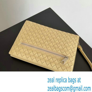 Bottega Veneta Small intrecciato leather document case With Wristlet PORRIDGE 2023 - Click Image to Close