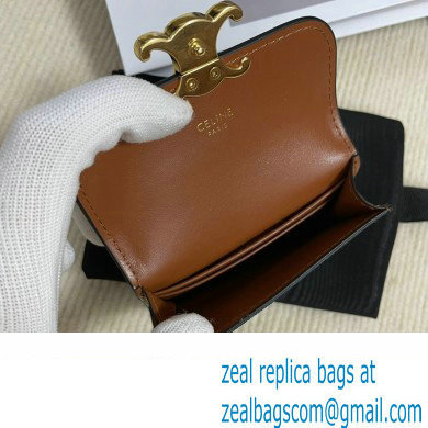 CELINE CARD HOLDER WITH FLAP TRIOMPHE in Triomphe Canvas Tan 10I582 2023 - Click Image to Close