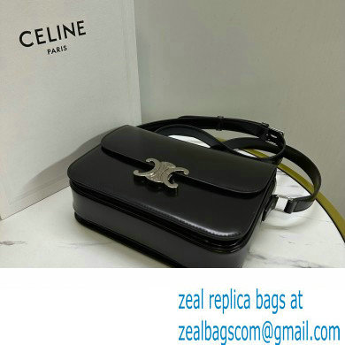 CELINE Classique Triomphe Bag in shiny calfskin black/silver 2024