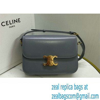 CELINE Classique Triomphe Bag in shiny calfskin zinc 2024