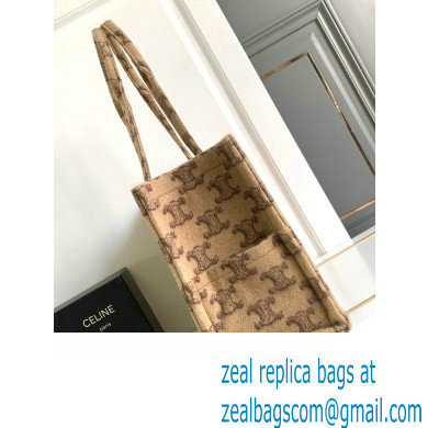 CELINE Large Cabas Thais in textile with triomphe Camel 2023 - Click Image to Close