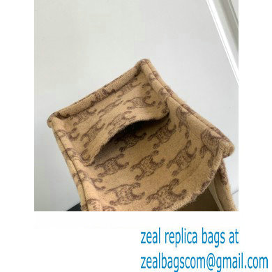 CELINE Large Cabas Thais in textile with triomphe Camel 2023 - Click Image to Close