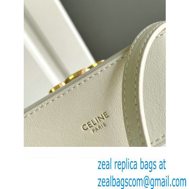 CELINE MINI BUCKET TRIOMPHE in SMOOTH CALFSKIN WHITE 2024 - Click Image to Close