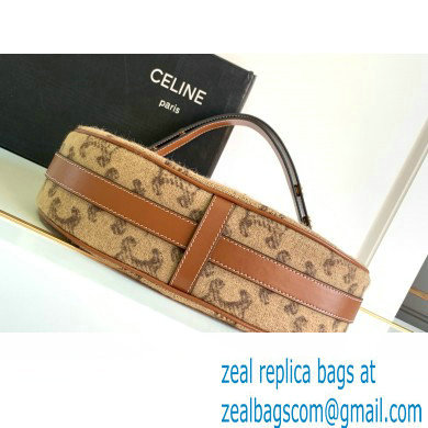 CELINE Medium Ava Strap Bag in textile with triomphe Camel 2023