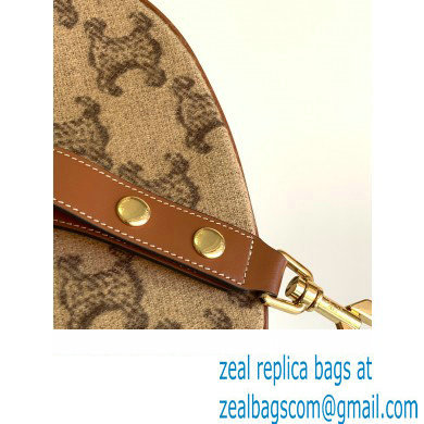 CELINE Medium Ava Strap Bag in textile with triomphe Camel 2023 - Click Image to Close