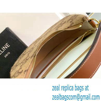 CELINE Medium Ava Strap Bag in textile with triomphe Camel 2023