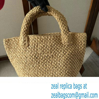 CELINE SUPPLE SMALL TRIOMPHE CLASSIC PANIER in Raffia and calfskin Tan 2024