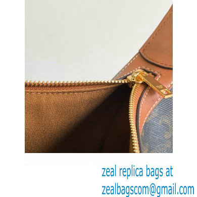 Celine HELOISE BAG in TRIOMPHE CANVAS AND CALFSKIN Tan