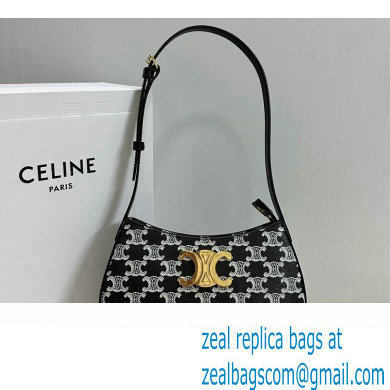 Celine MEDIUM TILLY BAG in Triomphe canvas and calfskin Black 2024 - Click Image to Close