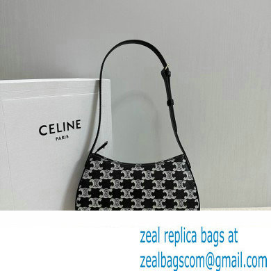 Celine MEDIUM TILLY BAG in Triomphe canvas and calfskin Black 2024 - Click Image to Close
