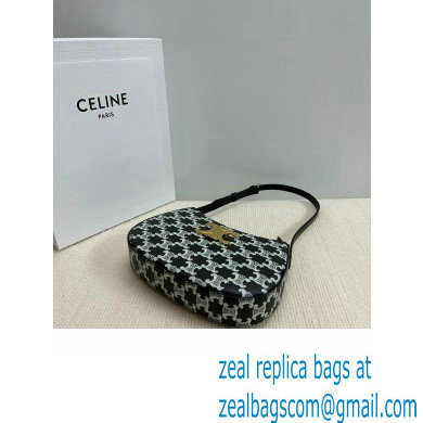 Celine MEDIUM TILLY BAG in Triomphe canvas and calfskin Black 2024