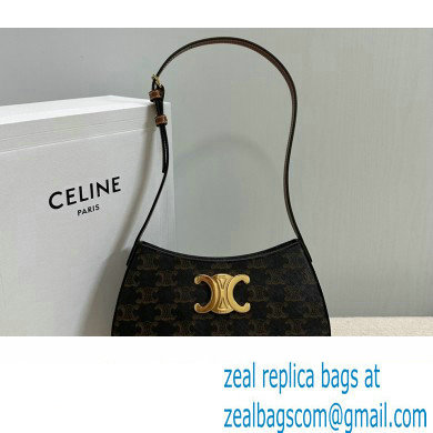Celine MEDIUM TILLY BAG in Triomphe canvas and calfskin Brown 2024 - Click Image to Close