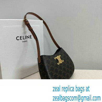 Celine MEDIUM TILLY BAG in Triomphe canvas and calfskin Brown 2024