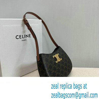 Celine MEDIUM TILLY BAG in Triomphe canvas and calfskin Brown 2024 - Click Image to Close