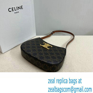 Celine MEDIUM TILLY BAG in Triomphe canvas and calfskin Brown 2024