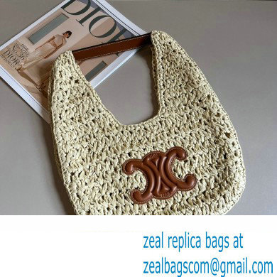 Cheap Sale Celine classic panier HOBO BAG in Raffia and Calfskin Beige 2024 - Click Image to Close