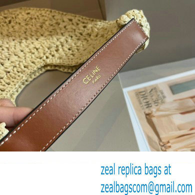 Cheap Sale Celine classic panier HOBO BAG in Raffia and Calfskin Beige 2024 - Click Image to Close