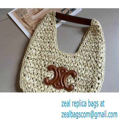 Cheap Sale Celine classic panier HOBO BAG in Raffia and Calfskin Beige 2024 - Click Image to Close