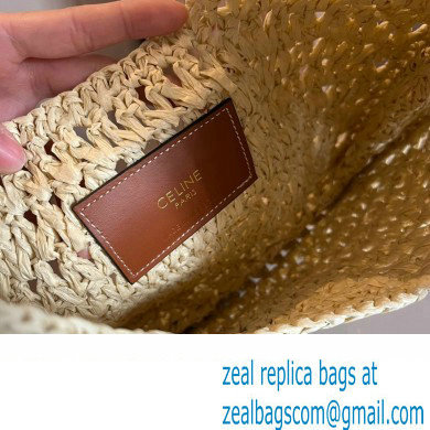 Cheap Sale Celine classic panier HOBO BAG in Raffia and Calfskin Beige 2024 - Click Image to Close