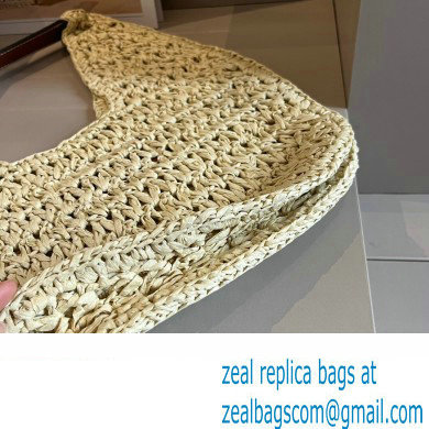 Cheap Sale Celine classic panier HOBO BAG in Raffia and Calfskin Beige 2024