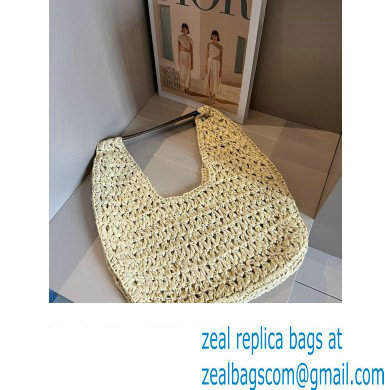 Cheap Sale Celine classic panier HOBO BAG in Raffia and Calfskin Beige 2024 - Click Image to Close