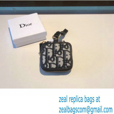 DIOR BLUE OBLIQUE EARBUD CASE 2023