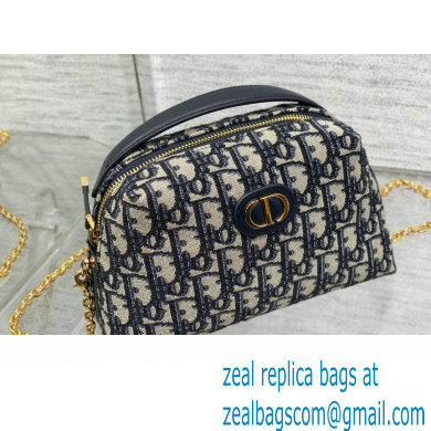 Dior 30 Montaigne D-Cosy Mini Bag in Blue Dior Oblique Jacquard