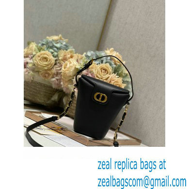 Dior 30 Montaigne Mini Bucket Bag In Calfskin Black 2024 - Click Image to Close