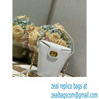 Dior 30 Montaigne Mini Bucket Bag In Calfskin White 2024 - Click Image to Close