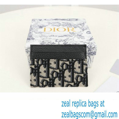 Dior Card Holder in Beige and Black Dior Oblique Jacquard - Click Image to Close