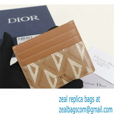 Dior Card Holder in Brown CD Diamond Canvas
