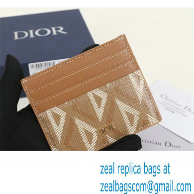 Dior Card Holder in Brown CD Diamond Canvas - Click Image to Close