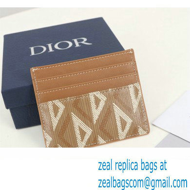 Dior Card Holder in Brown CD Diamond Canvas - Click Image to Close