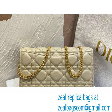 Dior Caro Pouch Bag in Beige Soft Cannage Calfskin 2024