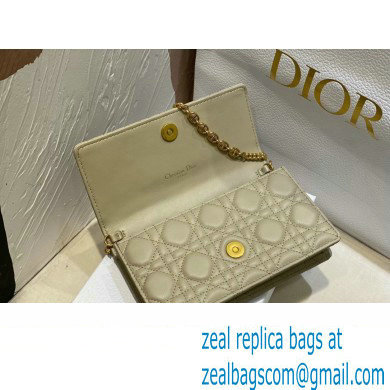 Dior Caro Pouch Bag in Beige Soft Cannage Calfskin 2024