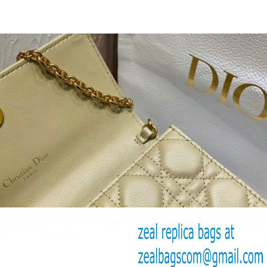 Dior Caro Pouch Bag in Beige Soft Cannage Calfskin 2024