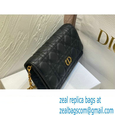 Dior Caro Pouch Bag in Black Soft Cannage Calfskin 2024