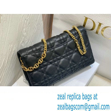 Dior Caro Pouch Bag in Black Soft Cannage Calfskin 2024
